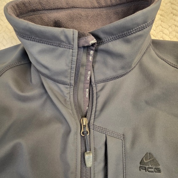 Nike ACG Jacket Men's Large Gray Full Zip Softshell Fleece Lined - Picture 3 of 16